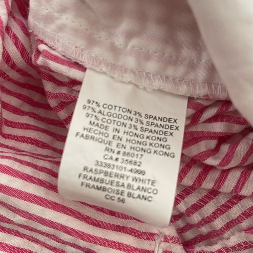 Rare Vintage Pink and White Striped Blazer and Low Rise Capri Pants Set Size 2 - Picture 9 of 11